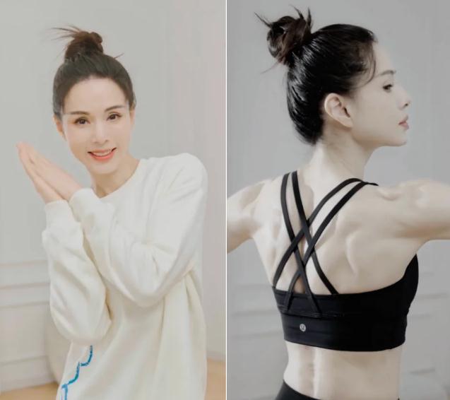 55岁李若彤晒健身成果！穿运动内衣太性感