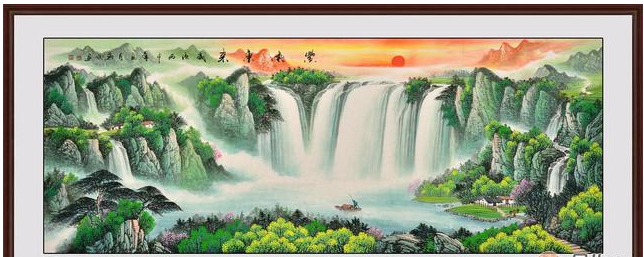 客厅好风水装饰画 聚宝盆山水画中的旺财秘密